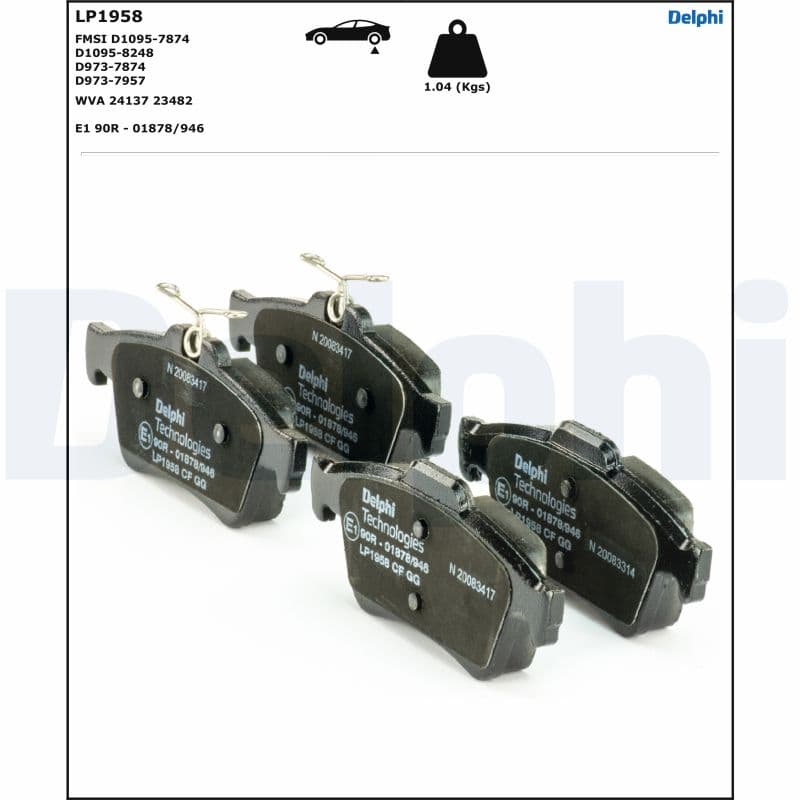 Bromsbeläggssats skivbroms — Bakaxel från DELPHI - bild 2