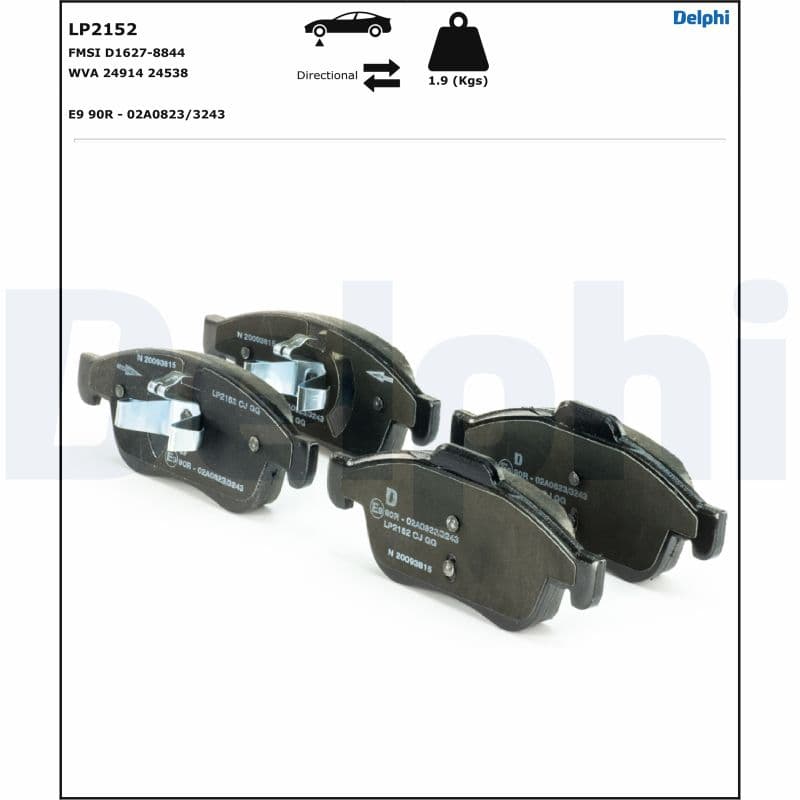 Bromsbeläggssats skivbroms — Framaxel från DELPHI - bild 2