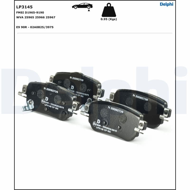 Bromsbeläggssats skivbroms — Bakaxel från DELPHI - bild 2