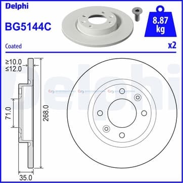 Bromsskiva AußenØ-268mm från Autofrance