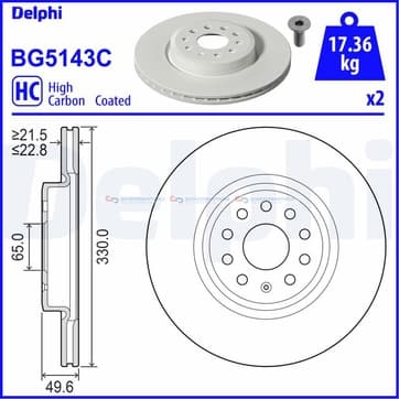 Bromsskiva AußenØ-330mm från Autofrance