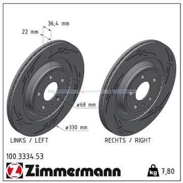 Bromsskiva, Bakaxel — Bakaxel från Autofrance