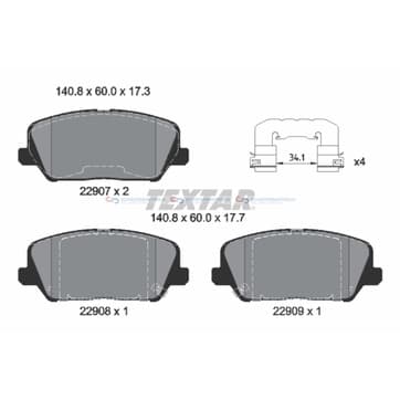 Bromsbeläggssats från Autofrance