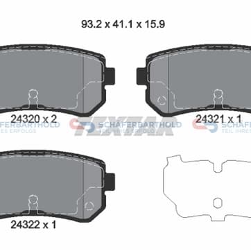 Bromsbeläggssats, Bakaxel — Bakaxel från Autofrance
