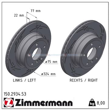 Bromsskiva, Bakaxel — Bakaxel från Autofrance
