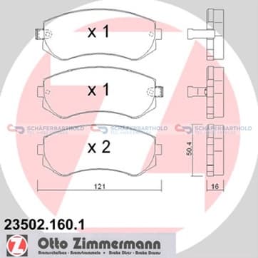 Bromsbeläggssats, Framaxel — Framaxel