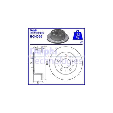 Bromsskiva, Bakaxel — Bakaxel från Autofrance