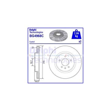 Bromsskiva, Bakaxel — Bakaxel från Autofrance