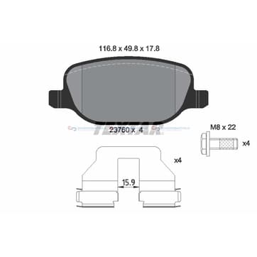 Bromsbeläggssats, Bakaxel — Bakaxel från Autofrance