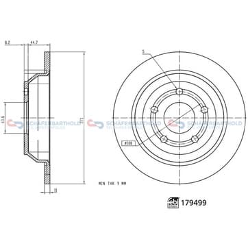 Bromsskiva, Bakaxel — Bakaxel från Autofrance