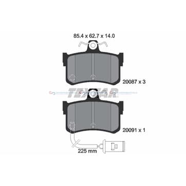 Bromsbeläggssats, Bakaxel — Bakaxel från Autofrance
