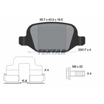 Bromsbeläggssats, Bakaxel — Bakaxel från Autofrance