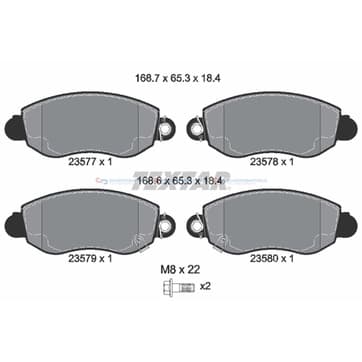 Bromsbeläggssats, Framaxel — Framaxel från Autofrance