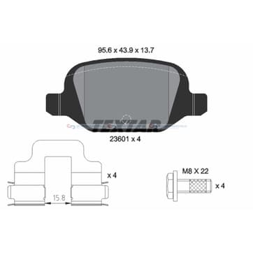 Bromsbeläggssats, Bakaxel — Bakaxel från Autofrance