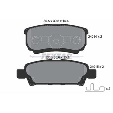 Bromsbeläggssats, Bakaxel — Bakaxel från Autofrance