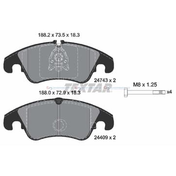 Bromsbeläggssats från Autofrance