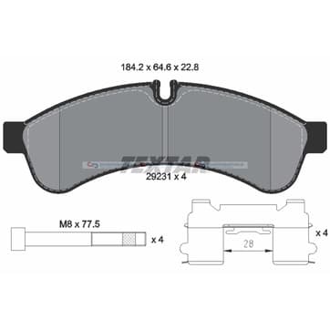 Bromsbeläggssats, Bakaxel — Bakaxel från Autofrance