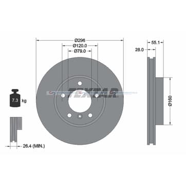 Bromsskiva AußenØ-296mm från Autofrance