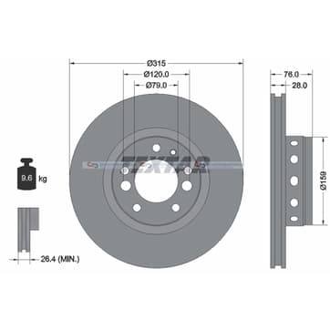 Bromsskiva AußenØ-315mm från Autofrance