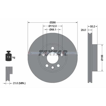 Bromsskiva AußenØ-288mm från Autofrance