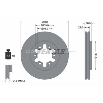 Bromsskiva AußenØ-260mm från Autofrance