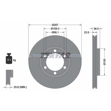 Bromsskiva AußenØ-257mm från Autofrance