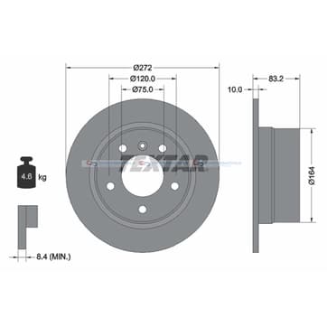 Bromsskiva AußenØ-272mm från Autofrance