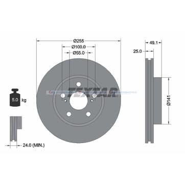 Bromsskiva AußenØ-255mm från Autofrance