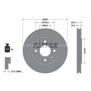 Bromsskiva AußenØ-260mm från Autofrance