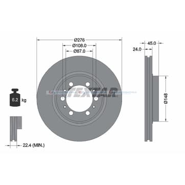 Bromsskiva AußenØ-276mm från Autofrance