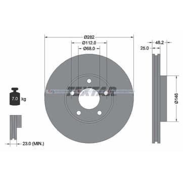 Bromsskiva AußenØ-282mm från Autofrance