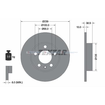 Bromsskiva AußenØ-239mm från Autofrance