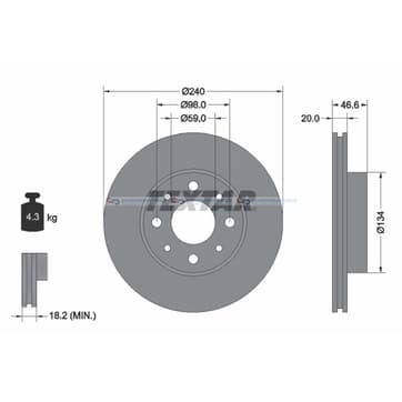 Bromsskiva AußenØ-240mm från Autofrance