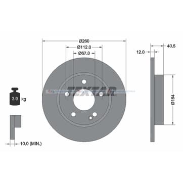 Bromsskiva AußenØ-260mm från Autofrance