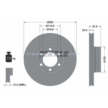Bromsskiva AußenØ-280mm från Autofrance