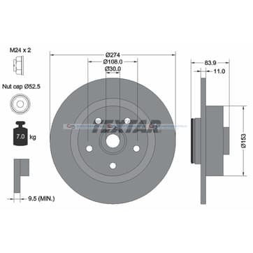 Bromsskiva AußenØ-274mm från Autofrance