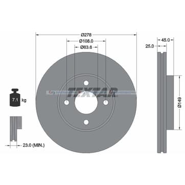 Bromsskiva AußenØ-278mm från Autofrance