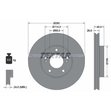 Bromsskiva AußenØ-280mm från Autofrance