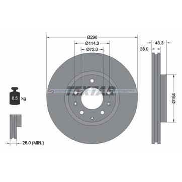 Bromsskiva AußenØ-296mm från Autofrance