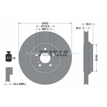 Bromsskiva AußenØ-330mm från Autofrance