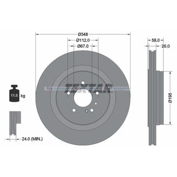 Bromsskiva AußenØ-348mm från Autofrance