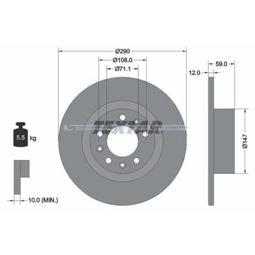 Bromsskiva AußenØ-290mm från Autofrance