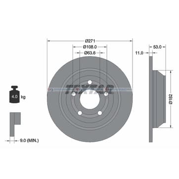 Bromsskiva ytterø-271mm från Autofrance