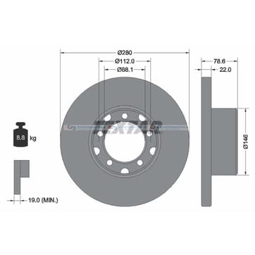 Bromsskiva ytterø-280mm från Autofrance