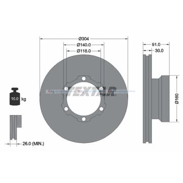 Bromsskiva AußenØ-304mm från Autofrance