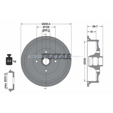Bromstrumma 51 Ø-291mm från Autofrance