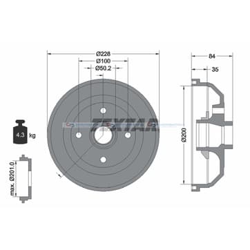 Bromstrumma 35 Ø-228mm från Autofrance