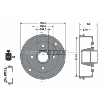 Bromstrumma 54 Ø-208mm från Autofrance