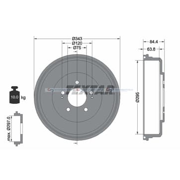 Bromstrumma 64 Ø-343mm från Autofrance