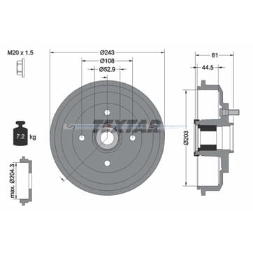 Bromstrumma 45 Ø-243mm från Autofrance